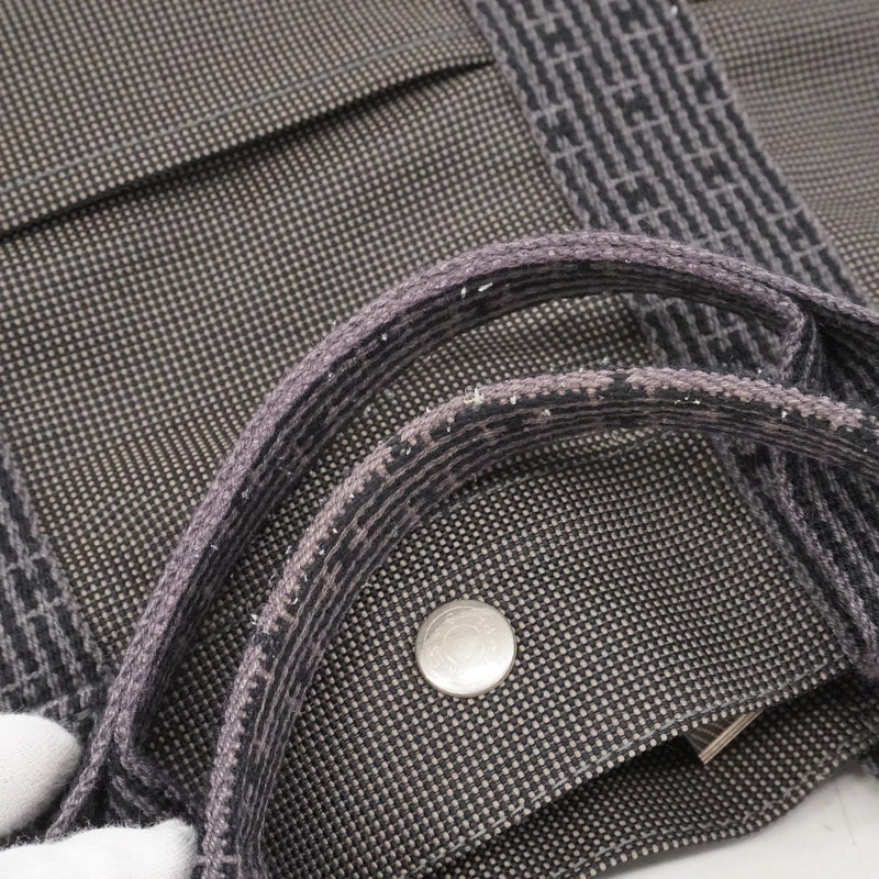 【6ef6582-k】エルメス トートバッグ エールラインMM キャンバス グレー シルバー金具【中古】メンズ レディース ユニセックス