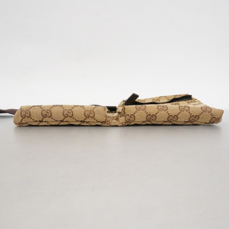 【6ef6584-k】グッチ ウエストバッグ GGキャンバス 285656 キャンバス ベージュ シルバー金具【中古】メンズ レディース ユニセックス