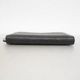 【6ef6587-k】グッチ 長財布 グッチシマ 307987 レザー ブラック シルバー金具【中古】メンズ レディース ユニセックス
