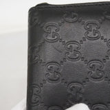 【6ef6587-k】グッチ 長財布 グッチシマ 307987 レザー ブラック シルバー金具【中古】メンズ レディース ユニセックス