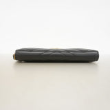 【6ef6599】グッチ 長財布 GGマーモント 443123 レザー ブラック ゴールド金具【中古】レディース