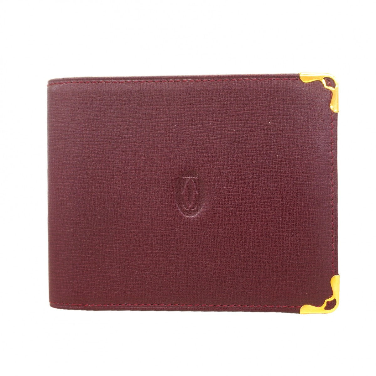 【6ef6600】カルティエ 財布 マスト レザー ボルドー ゴールド金具【中古】レディース