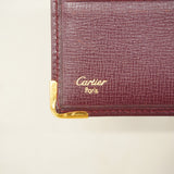 【6ef6600】カルティエ 財布 マスト レザー ボルドー ゴールド金具【中古】レディース