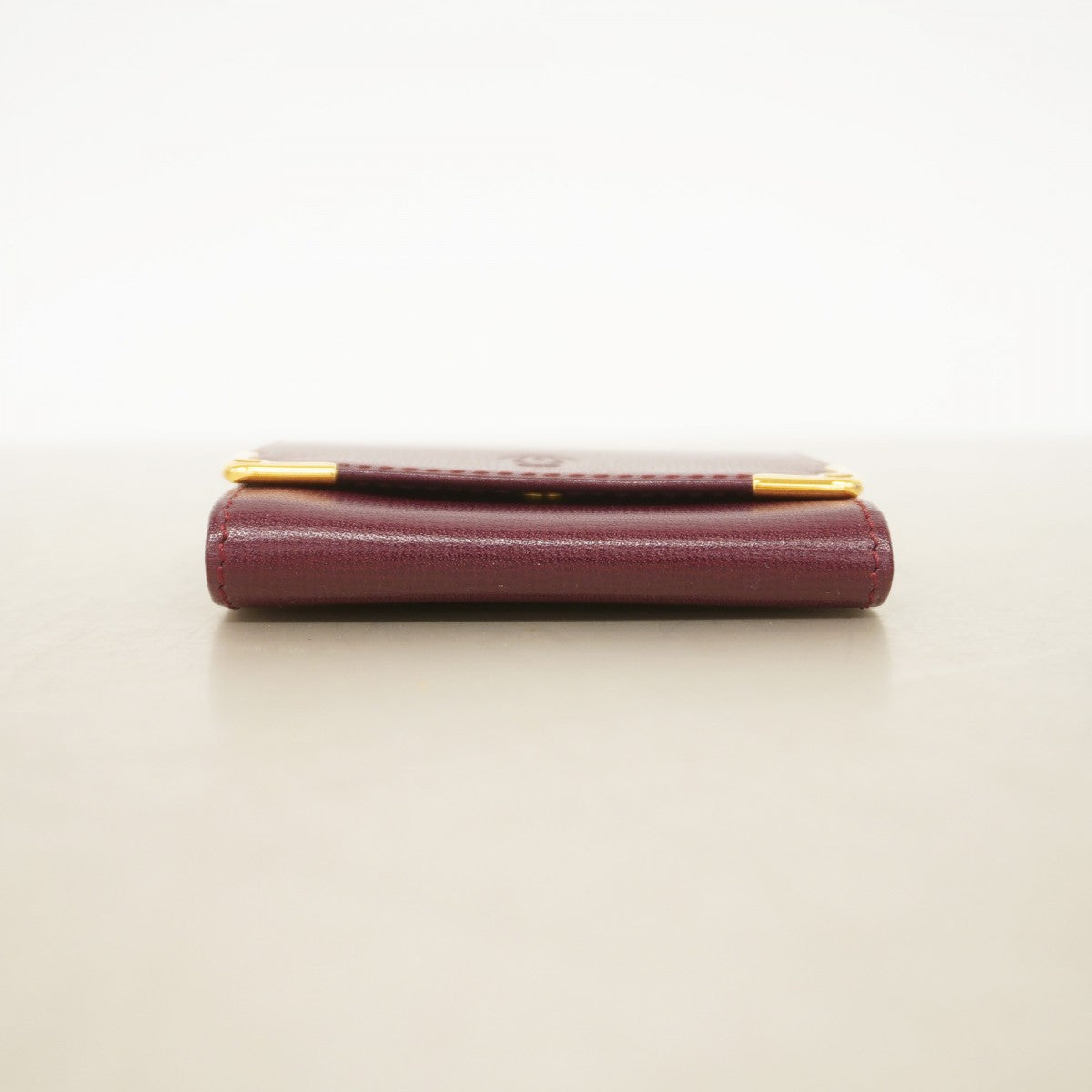 【6ef6601】カルティエ コインケース マスト レザー ボルドー ゴールド金具【中古】メンズ レディース ユニセックス