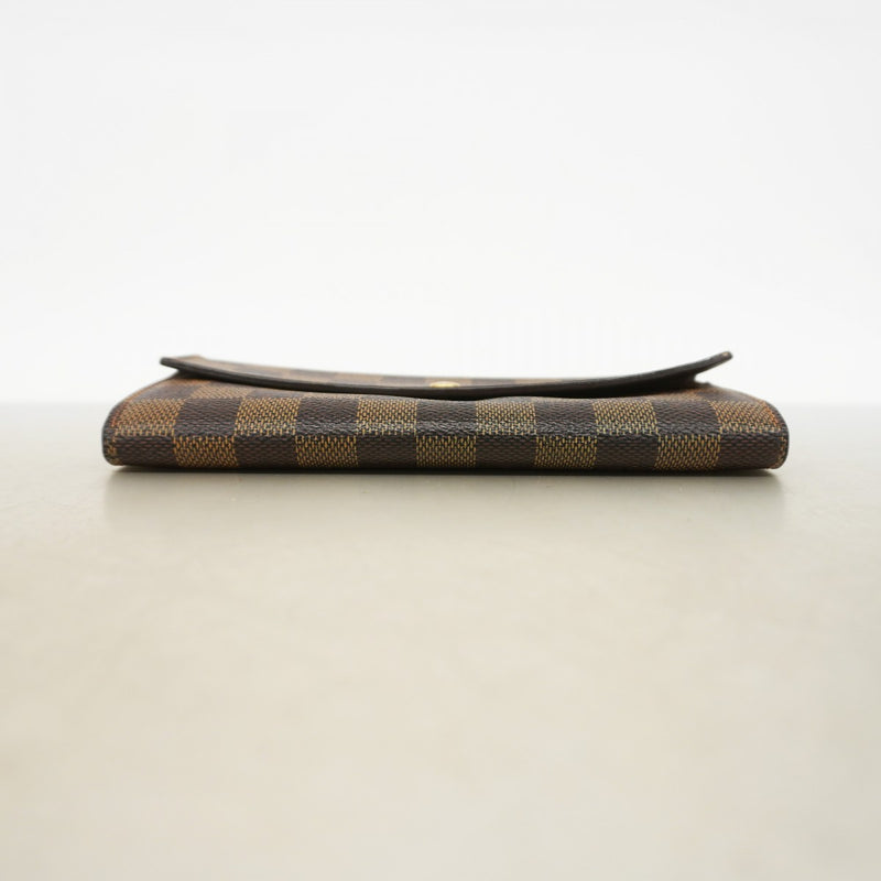 【6ef6609】ルイヴィトン 長財布 ダミエ ポシェットポルトモネクレディ N61724 エベヌ【中古】レディース