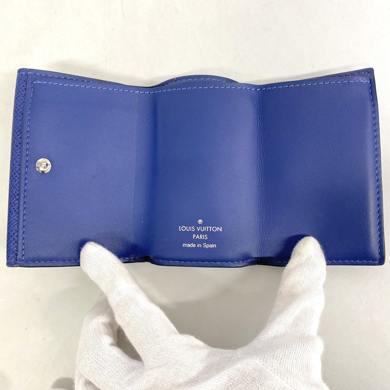 【6ef6620】ルイヴィトン 三つ折り長財布 タイガラマ ディスカバリーコンパクト M67620 ブルー【中古】メンズ