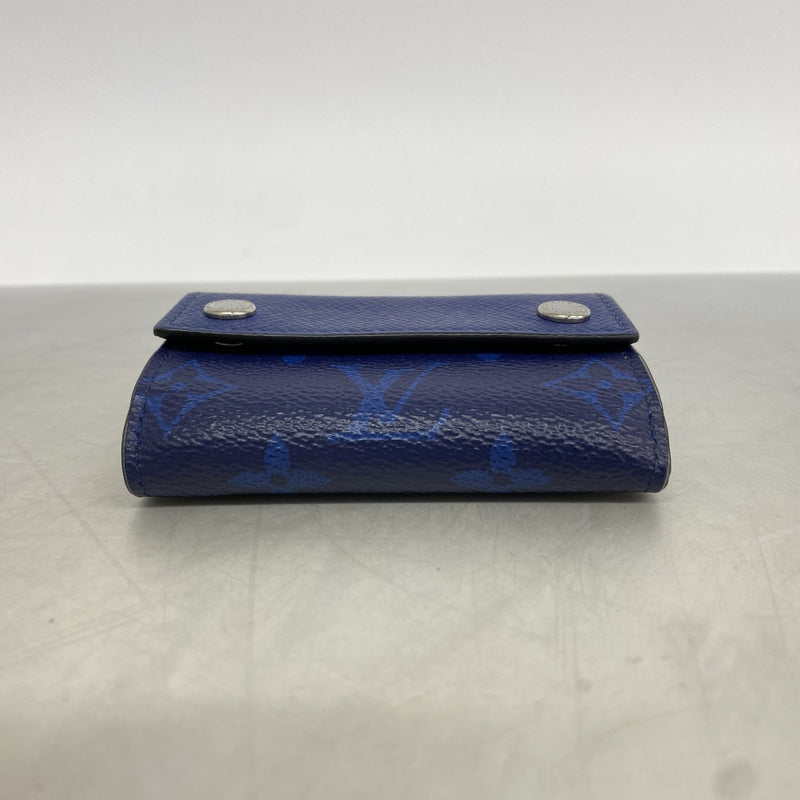 【6ef6620】ルイヴィトン 三つ折り長財布 タイガラマ ディスカバリーコンパクト M67620 ブルー【中古】メンズ