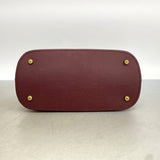 【6ef6623】カルティエ ハンドバッグ マスト レザー ボルドー ゴールド金具【中古】レディース