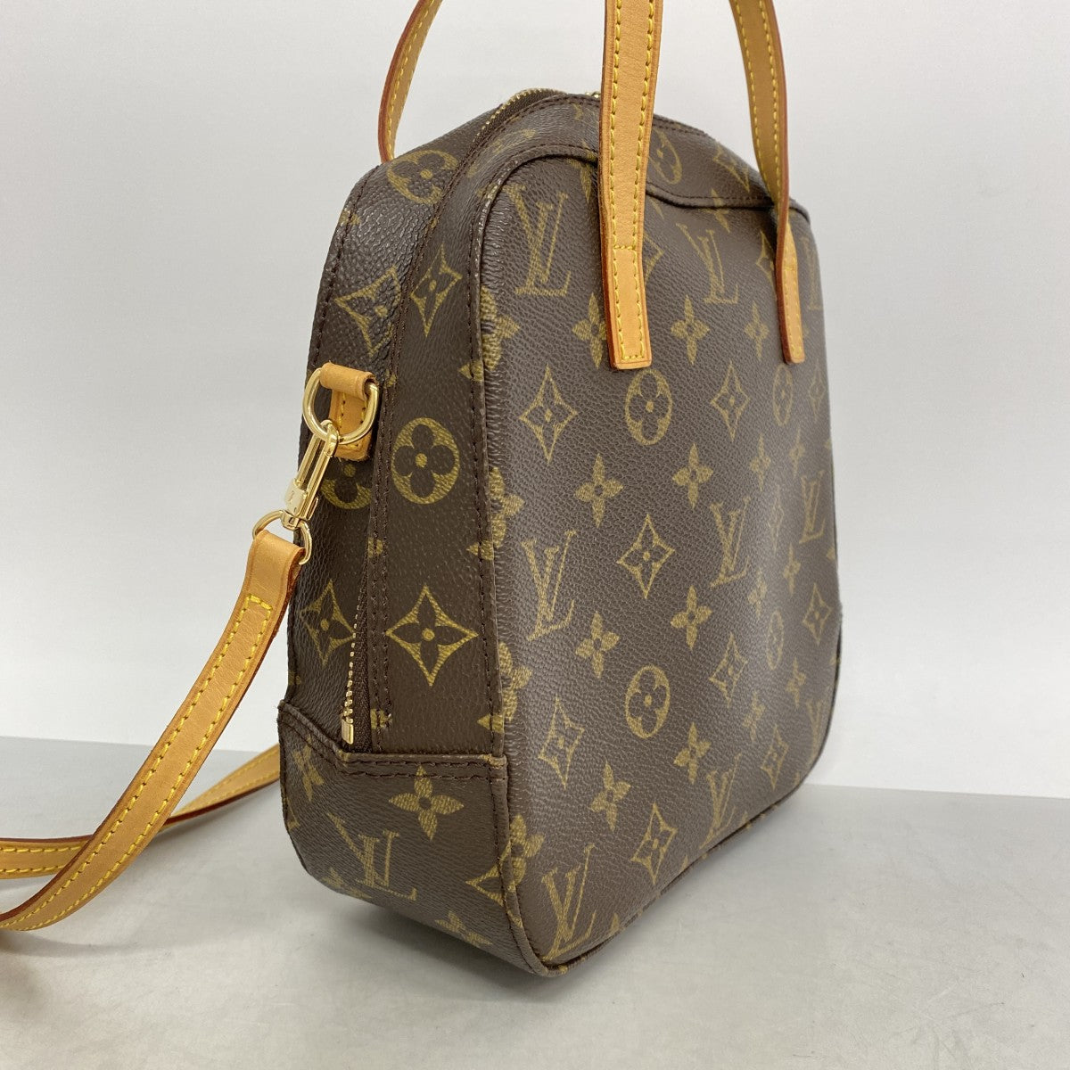 【6ef6643】ルイヴィトン ハンドバッグ モノグラム スポンティーニ M47500 ブラウン 2wayバッグ【中古】レディース