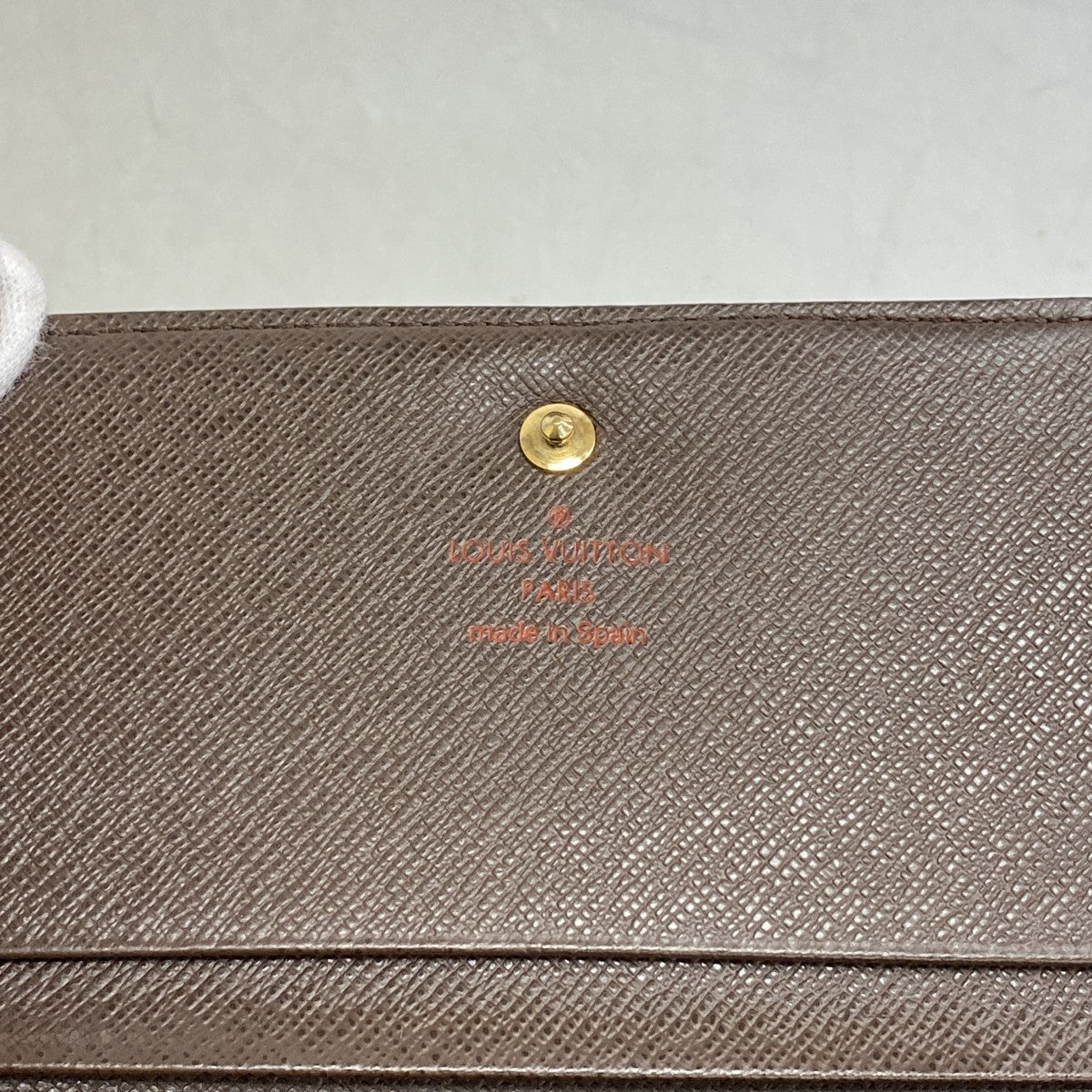 【6ef6646】ルイヴィトン 財布 ダミエ ポルトフォイユトレゾール N61736 エベヌ【中古】レディース
