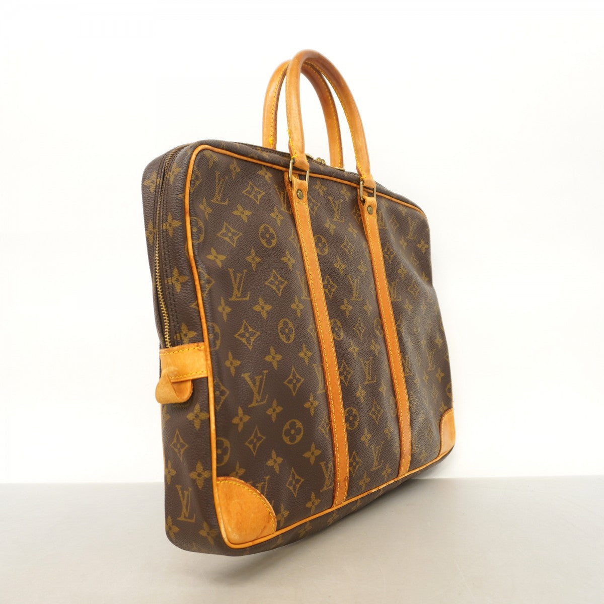 【6fa0011】ルイヴィトン ビジネスバッグ モノグラム ルトドキュマンヴォワヤージュ M53361 ブラウン【中古】メンズ