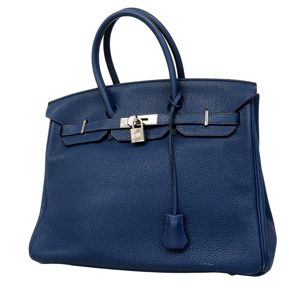 【6fa0015】エルメス ハンドバッグ バーキン35 トゴ ブルードブリュス シルバー金具 □N刻印 刻印不鮮明【中古】レディース