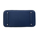 【6fa0015】エルメス ハンドバッグ バーキン35 トゴ ブルードブリュス シルバー金具 □N刻印 刻印不鮮明【中古】レディース