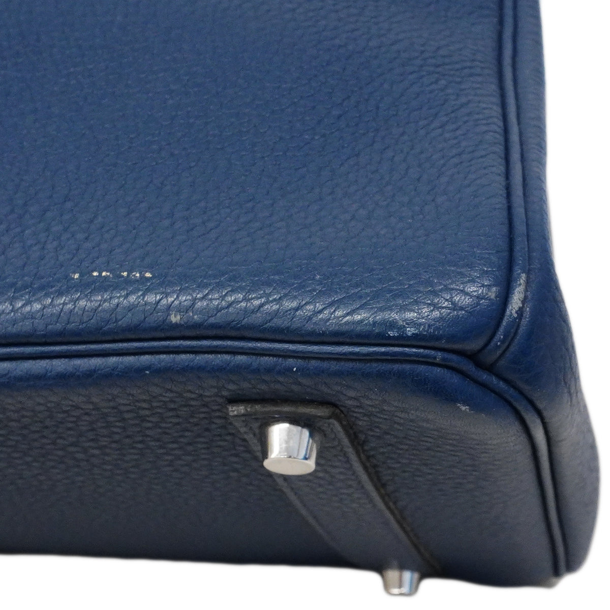 【6fa0015】エルメス ハンドバッグ バーキン35 トゴ ブルードブリュス シルバー金具 □N刻印 刻印不鮮明【中古】レディース