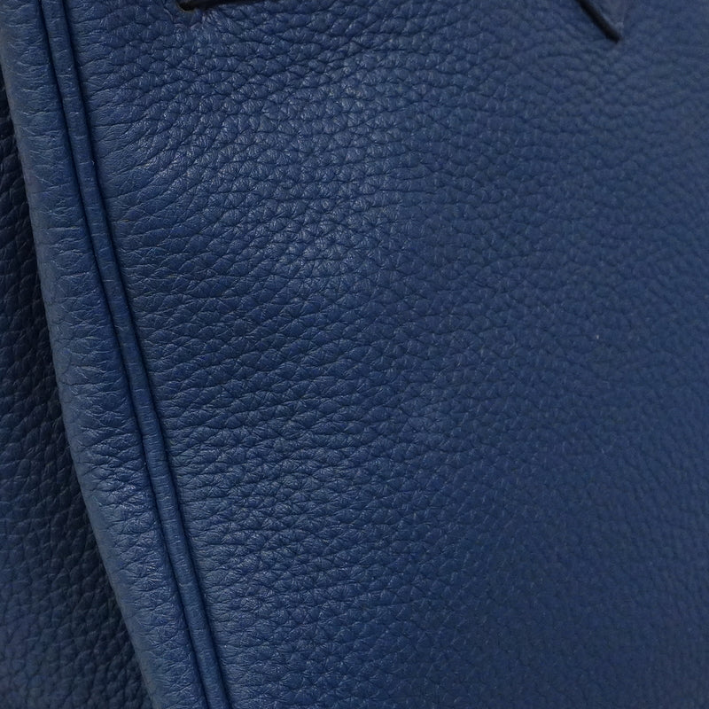 【6fa0015】エルメス ハンドバッグ バーキン35 トゴ ブルードブリュス シルバー金具 □N刻印 刻印不鮮明【中古】レディース