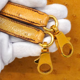 【6fa0017】エルメス ハンドバッグ ケリー28 オーストリッチ サフラン ゴールド金具 〇Y刻印 2wayバッグ【中古】レディース