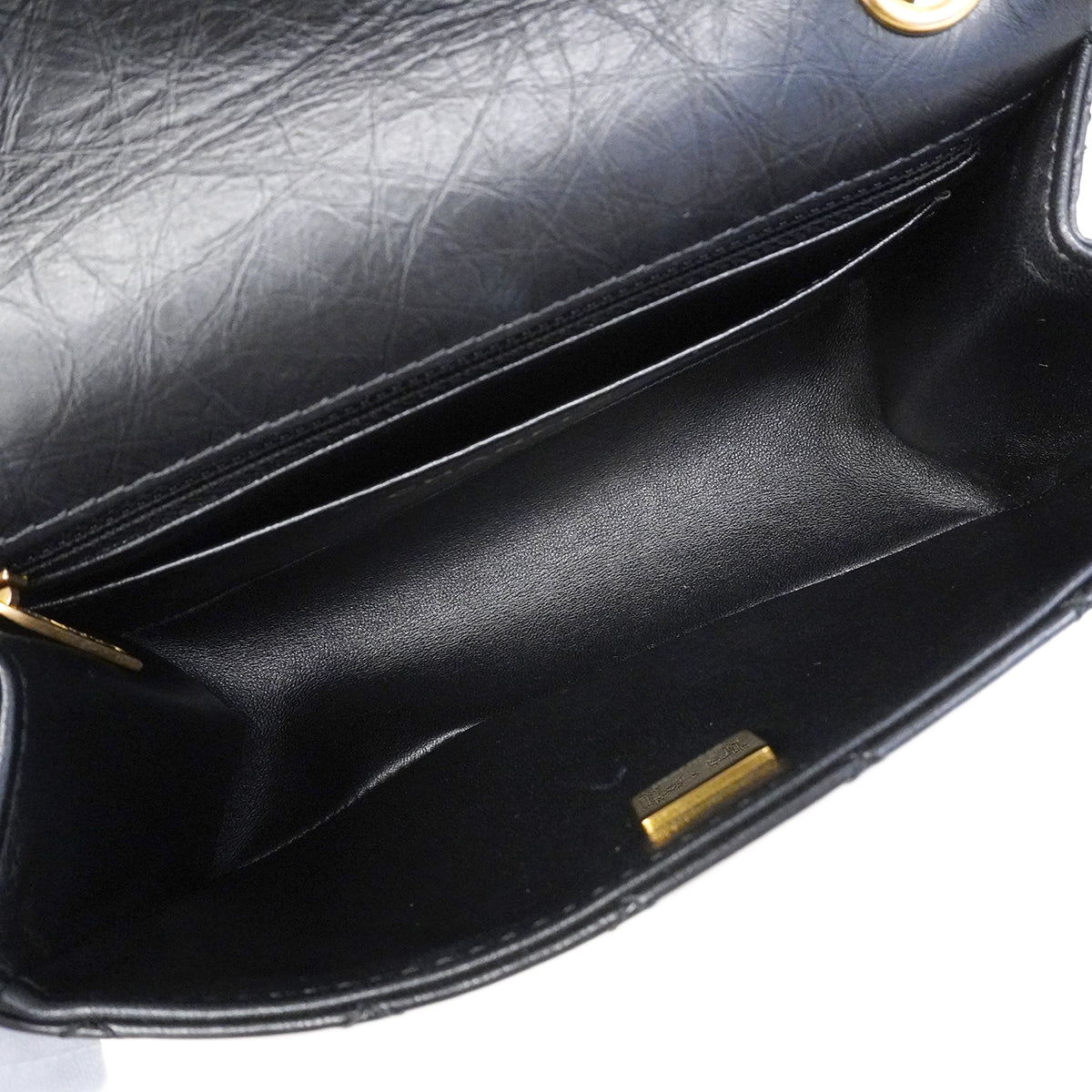 【6fa0029】シャネル ショルダーバッグ マトラッセ Wチェーン 2.55 カーフスキン ブラック ゴールド金具【中古】レディース