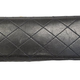 【6fa0030】シャネル ショルダーバッグ マトラッセ Wフラップ Wチェーン ラムスキン ブラック ゴールド金具【中古】レディース