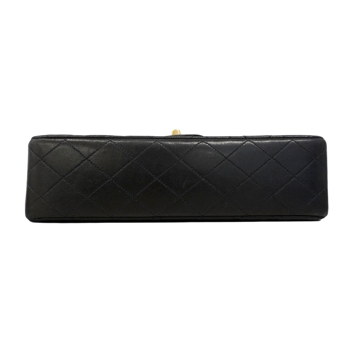 【6fa0030】シャネル ショルダーバッグ マトラッセ Wフラップ Wチェーン ラムスキン ブラック ゴールド金具【中古】レディース