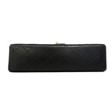 【6fa0030】シャネル ショルダーバッグ マトラッセ Wフラップ Wチェーン ラムスキン ブラック ゴールド金具【中古】レディース