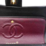 【6fa0034-h】シャネル ショルダーバッグ マトラッセ Wフラップ Wチェーン ラムスキン ブラック【中古】レディース