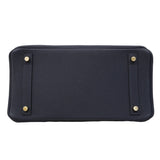 【6fa0037-g】エルメス ハンドバッグ バーキン30 トゴ ブルーニュイ ゴールド金具 X刻印【中古】レディース