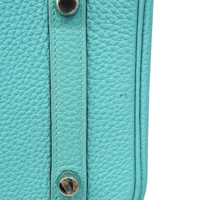 【6fa0038-g】エルメス ハンドバッグ バーキン25 トゴ ブルーアトール シルバー金具 T刻印【中古】レディース