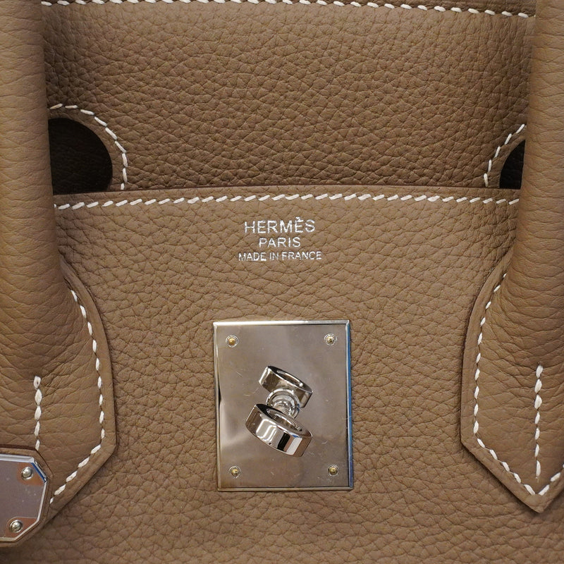 【6fa0039-g】エルメス ハンドバッグ バーキン30 トリヨンクレマンス エトゥープ シルバー金具 D刻印【中古】レディース