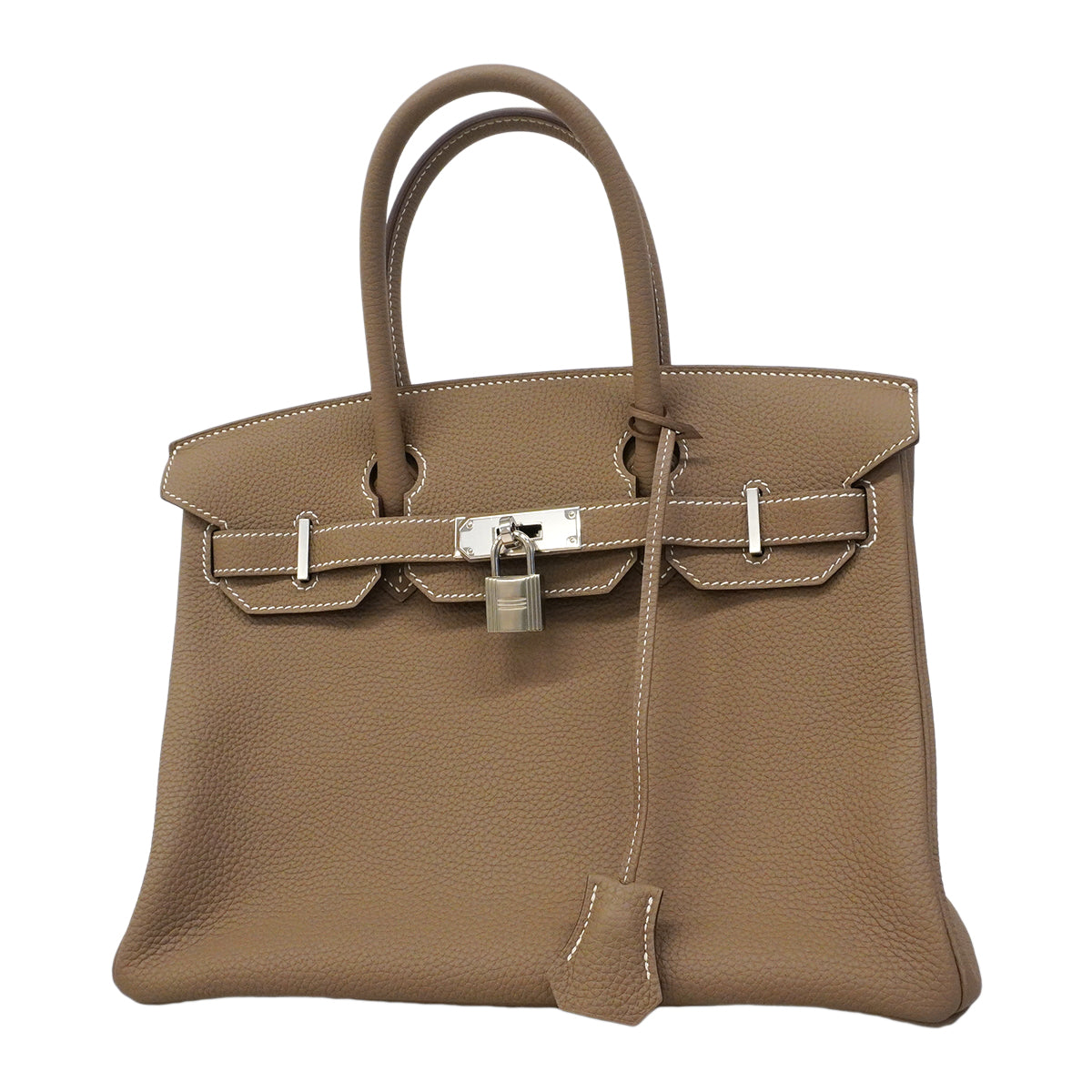 【6fa0039-g】エルメス ハンドバッグ バーキン30 トリヨンクレマンス エトゥープ シルバー金具 D刻印【中古】レディース