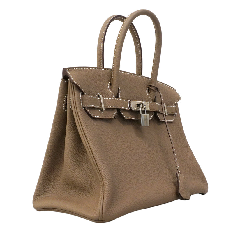 【6fa0039-g】エルメス ハンドバッグ バーキン30 トリヨンクレマンス エトゥープ シルバー金具 D刻印【中古】レディース