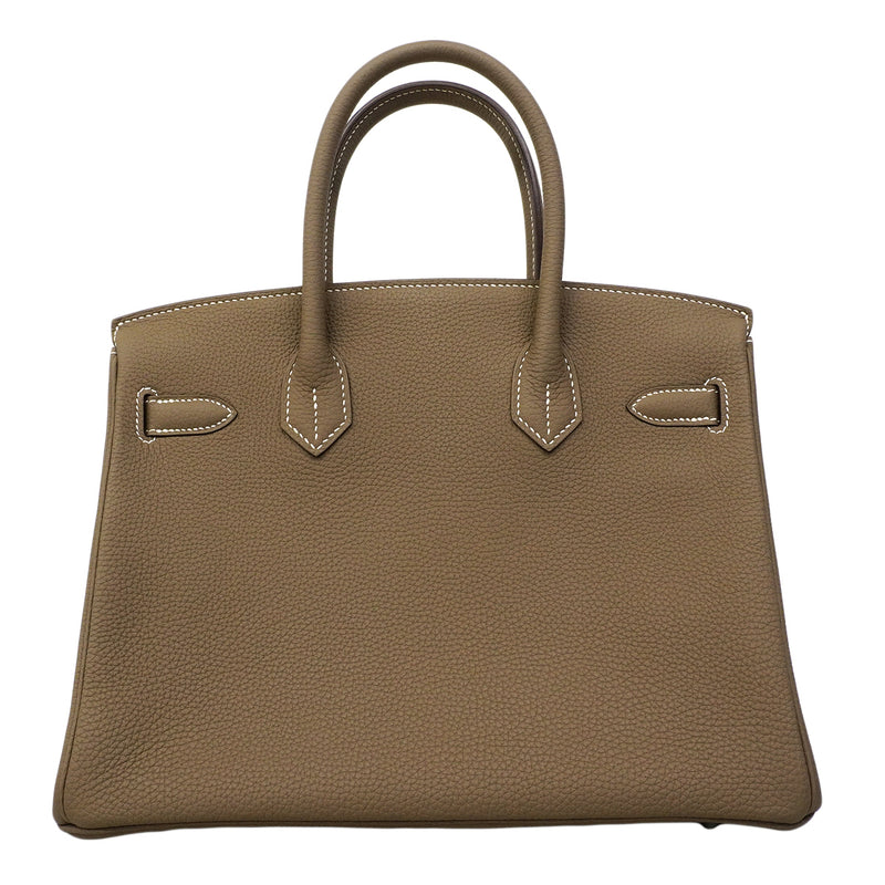 【6fa0039-g】エルメス ハンドバッグ バーキン30 トリヨンクレマンス エトゥープ シルバー金具 D刻印【中古】レディース