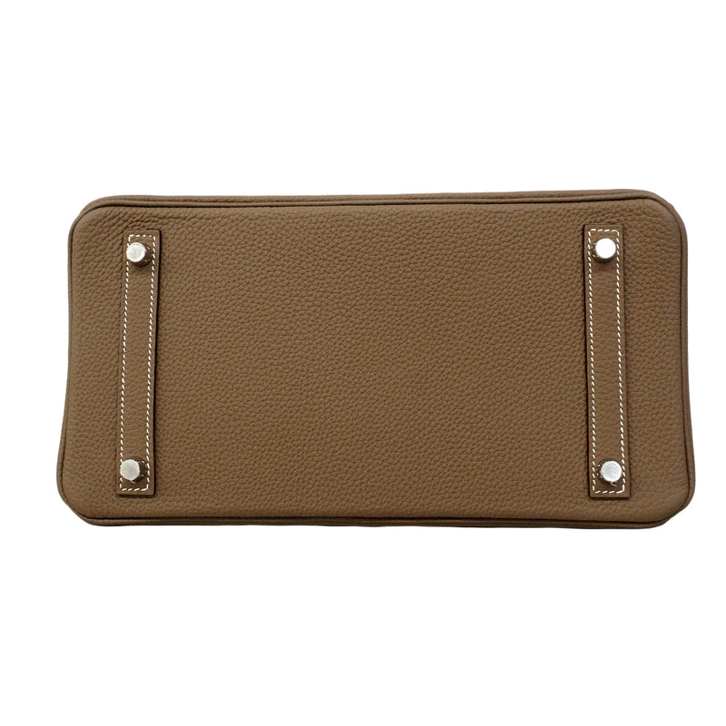 【6fa0039-g】エルメス ハンドバッグ バーキン30 トリヨンクレマンス エトゥープ シルバー金具 D刻印【中古】レディース