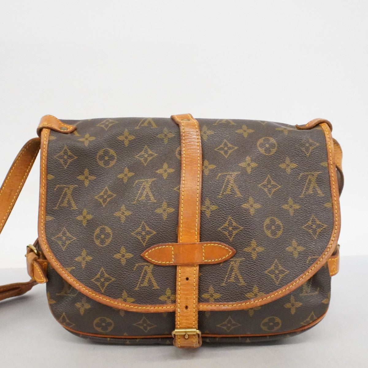 【6fa0045】ルイヴィトン ショルダーバッグ モノグラム ソミュール30 M42256 ブラウン【中古】レディース