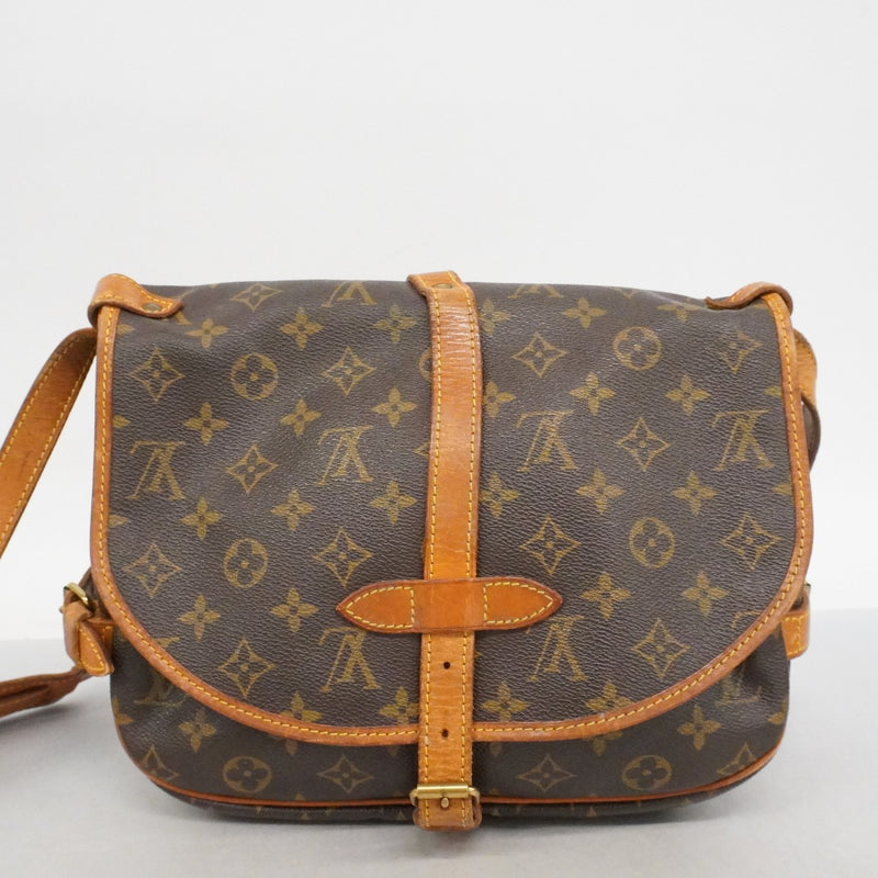 【6fa0045】ルイヴィトン ショルダーバッグ モノグラム ソミュール30 M42256 ブラウン【中古】レディース