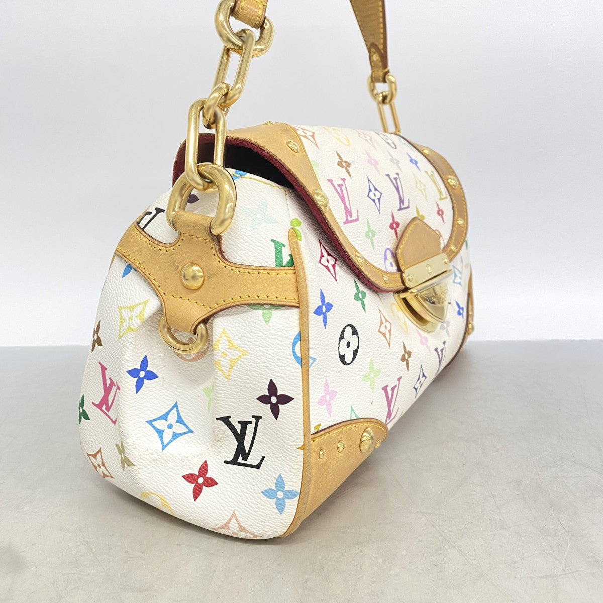 【6fa0053-k】ルイヴィトン ショルダーバッグ モノグラム・マルチカラー ビバリーMM M40203 ブロン【中古】レディース