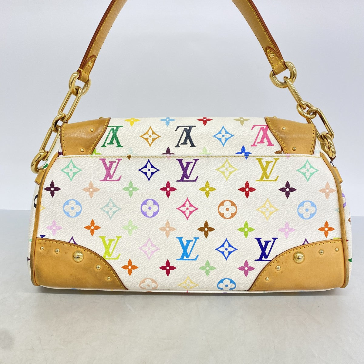 【6fa0053-k】ルイヴィトン ショルダーバッグ モノグラム・マルチカラー ビバリーMM M40203 ブロン【中古】レディース