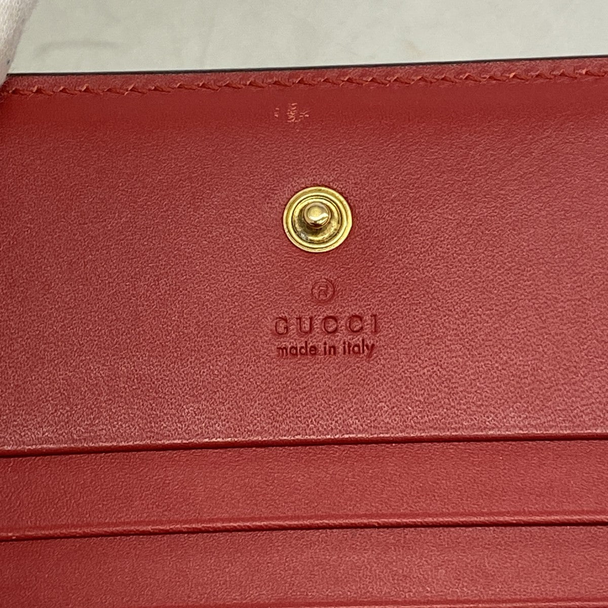 【6fa0058-k】グッチ 財布 GGスプリーム 476050 PVC ブラウン レッド ゴールド金具【中古】レディース