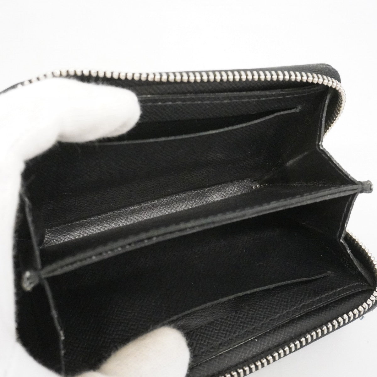 【6fa0065】ルイヴィトン コインケース ダミエ・グラフィット ジッピーコインパース N63076 グレー ブラック【中古】メンズ