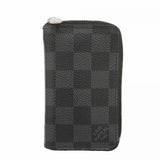 【6fa0065】ルイヴィトン コインケース ダミエ・グラフィット ジッピーコインパース N63076 グレー ブラック【中古】メンズ
