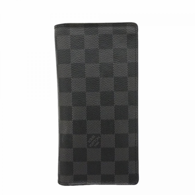 【6fa0066】ルイヴィトン 長札入れ ダミエ・グラフィット ポルトフォイユ ロン N62227 グレー ブラック【中古】メンズ