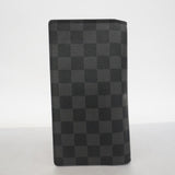 【6fa0066】ルイヴィトン 長札入れ ダミエ・グラフィット ポルトフォイユ ロン N62227 グレー ブラック【中古】メンズ