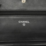 【6fa0075-k】シャネル ショルダーウォレット マトラッセ チェーンショルダー ラムスキン ブラック シルバー金具【中古】レディース