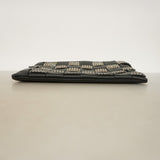 【6fa0076-k】シャネル ポーチ レザー ブラック シルバー金具【中古】レディース
