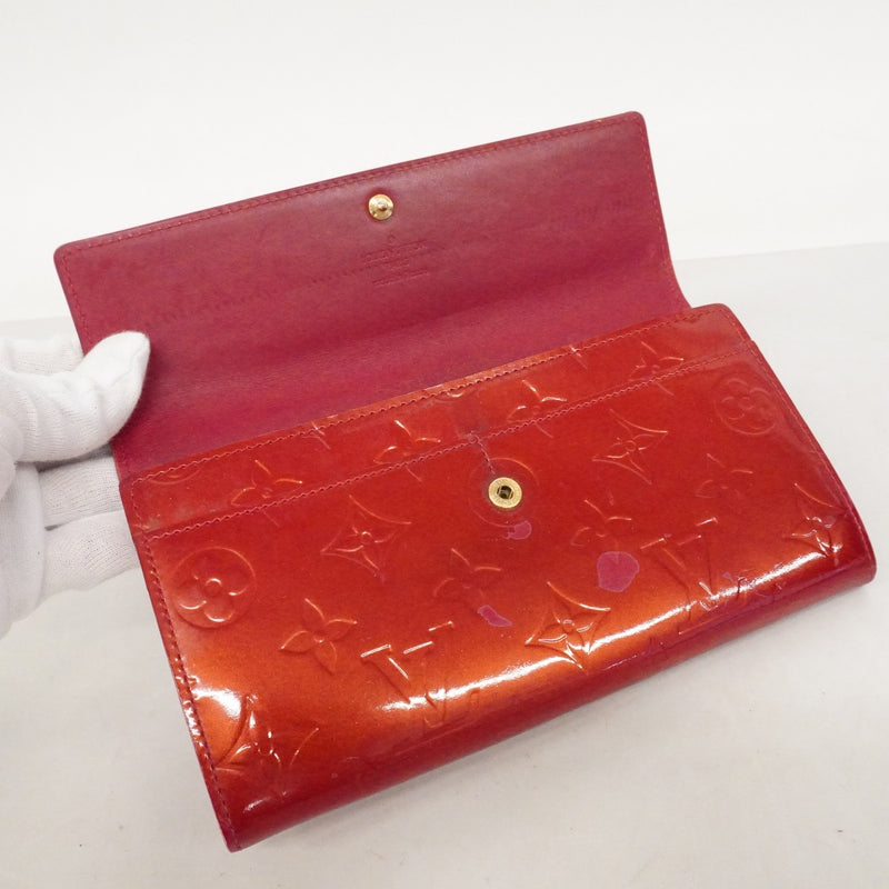 【6fa0109】ルイヴィトン 長財布 ヴェルニ ポルトフォイユ サラ M93530 ポムダムール【中古】レディース