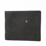 【6fa0110】シャネル 札入れ ビコローレ ラムスキン ブラック ゴールド金具【中古】レディース