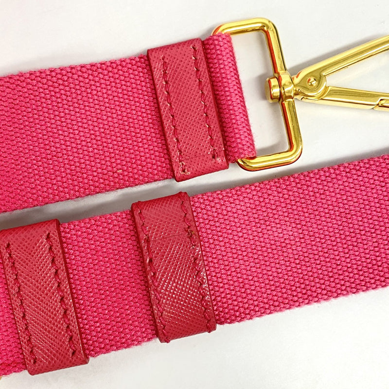【6fa0111-k】プラダ ハンドバッグ カナパ キャンバス ピンク ゴールド金具 2wayバッグ【中古】レディース