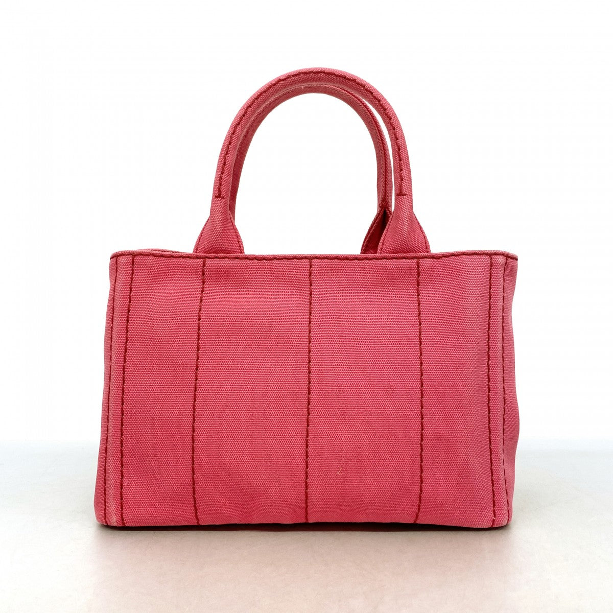 【6fa0111-k】プラダ ハンドバッグ カナパ キャンバス ピンク ゴールド金具 2wayバッグ【中古】レディース