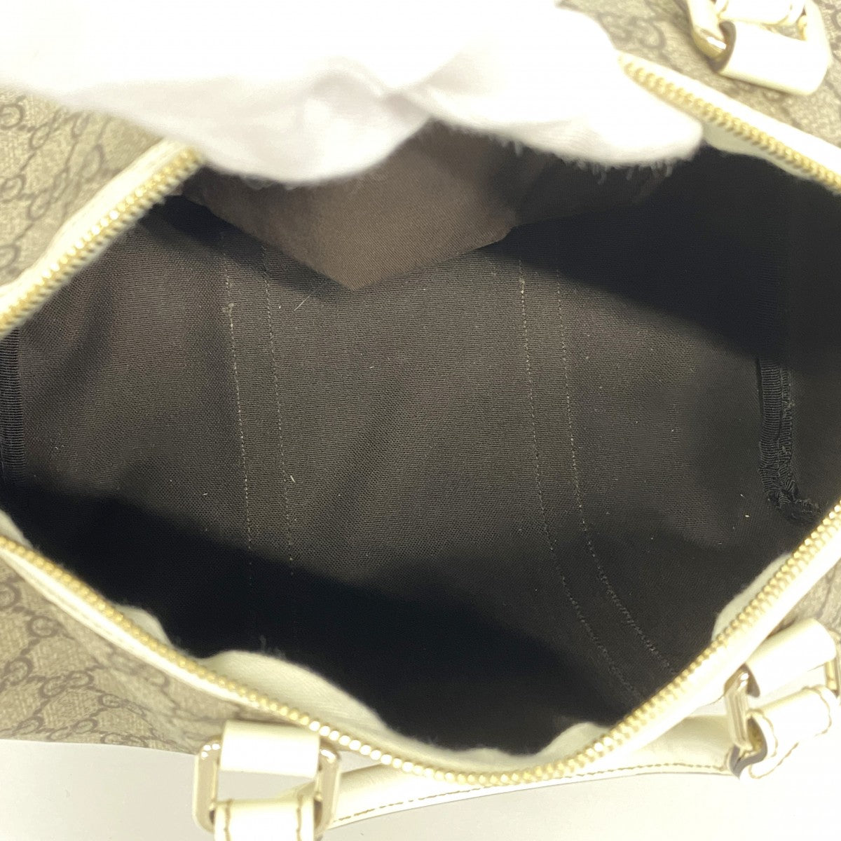 【6fa0113-k】グッチ ハンドバッグ GGスプリーム PVC ブラウン シャンパンゴールド金具【中古】レディース