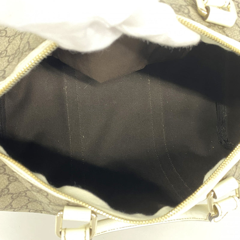 【6fa0113-k】グッチ ハンドバッグ GGスプリーム PVC ブラウン シャンパンゴールド金具【中古】レディース