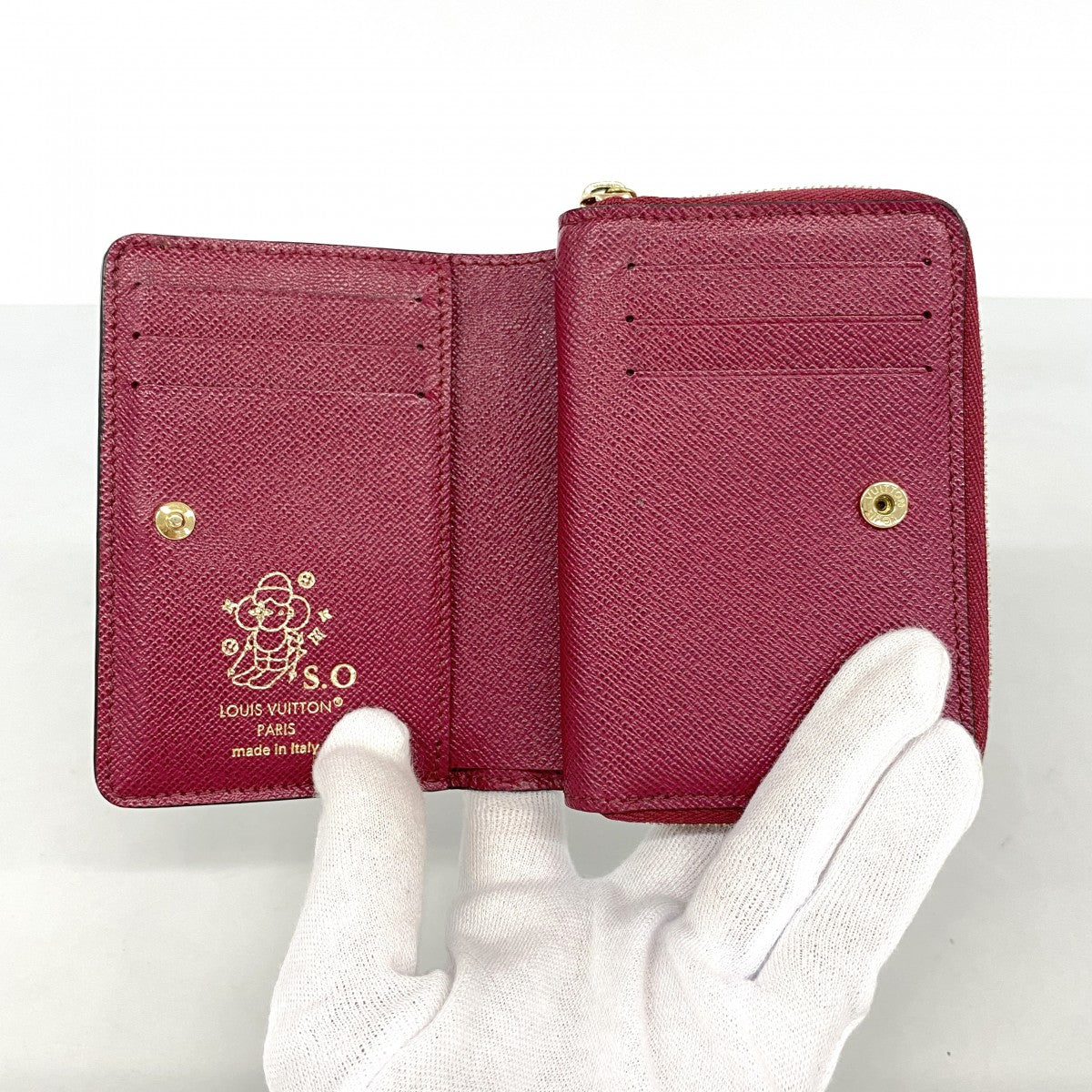 【6fa0118-k】ルイヴィトン 財布 モノグラム ポルトフォイユルー M82377 フューシャ【中古】レディース